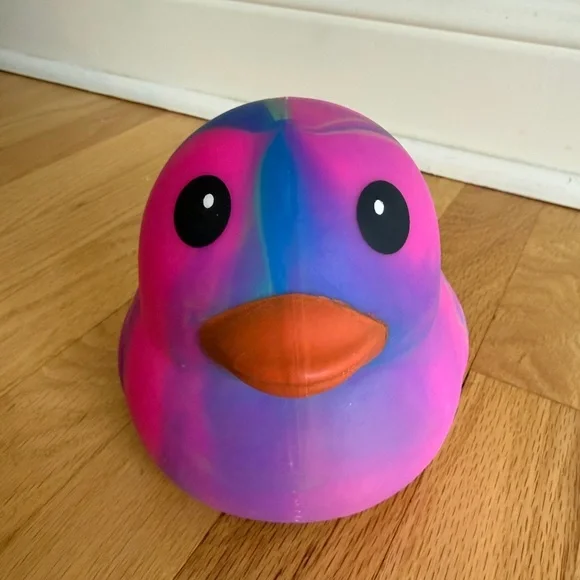 Squeezy Rubber Duck Neon Tie Dye Squishy Fidget Sunny Days Jumbo Sensory Toy 6" - Picture 1 of 2